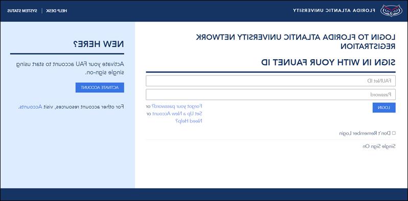 Screenshot of FAU Single-Signon Screen